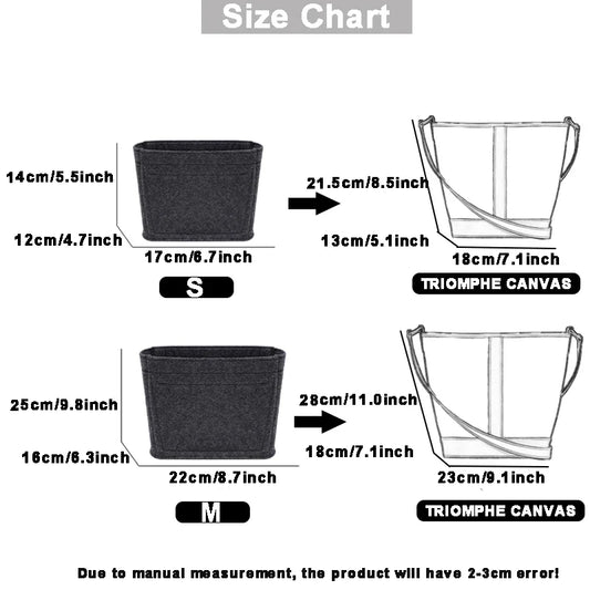 Felt Bag Organizer Insert — Compatible with Celine Triomphe Bucket (S & M)