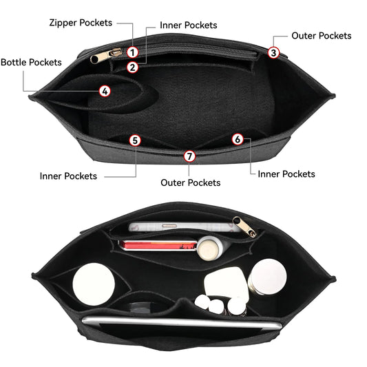 Felt Bag Organizer Insert — Compatible with Longchamp Le Pliage (Small, Medium, Large)