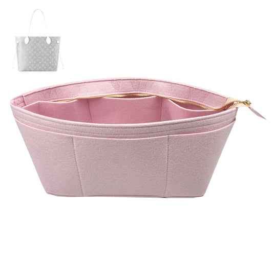 Premium Felt Bag Organizer Insert with Zipper — Compatible with Louis Vuitton Neverfull PM, MM & GM