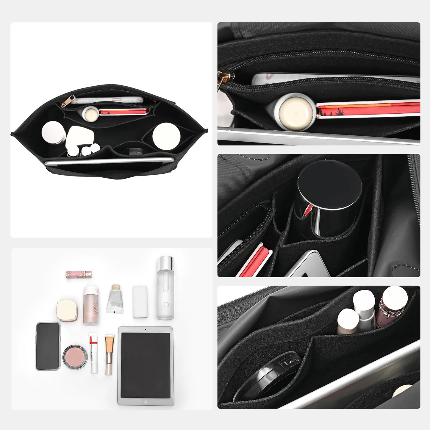 Felt Bag Organizer Insert — Compatible with Longchamp Le Pliage (Small, Medium, Large)