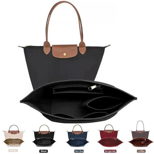 Felt Bag Organizer Insert — Compatible with Longchamp Le Pliage (Small, Medium, Large)